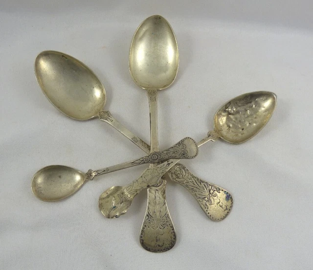Antique 1925 Norwegian 830S Silver Spoons *SCRAP* 90 Grams