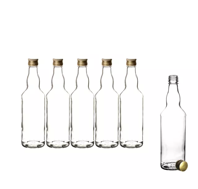 Glasflaschen mit Schraubverschluss Deckel 500ml Saft Likör Öl Schnaps Flasche 2