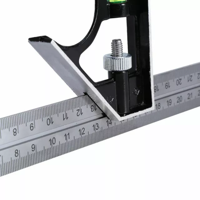 300mm (12") Adjustable Engineers Combination Try Square Set Right Angle Ruler 3