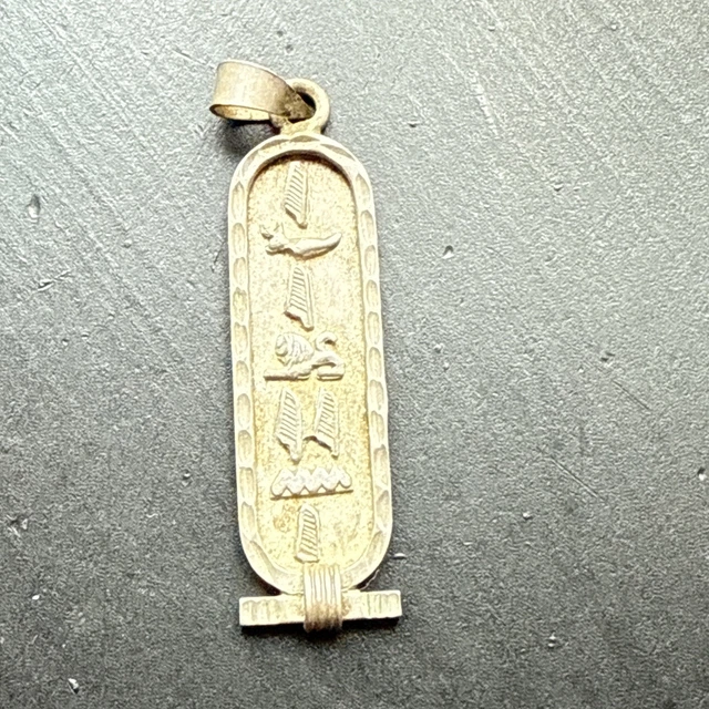 Pendentif Ancien En Argent Massif 925 - Style Art Déco/Égypte - Breloque Créateur Occasion
