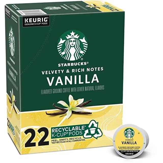 Starbucks Vanilla Flavored Coffee 22 to 132 Count Keurig Kcups Pick Any Quantity