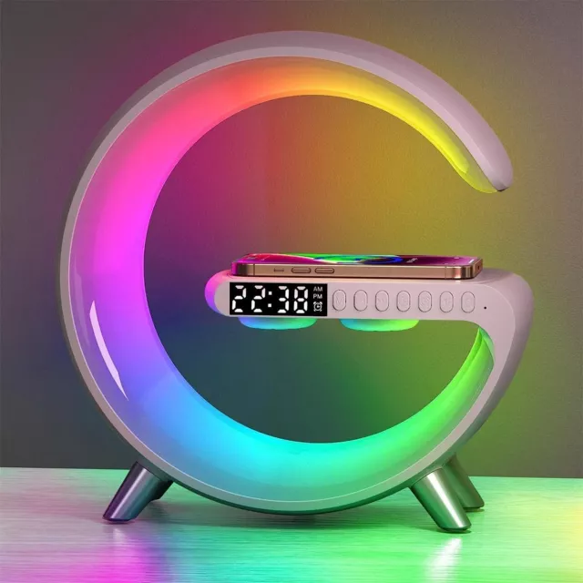Enceinte Bluetooth Réveil Lampe de Chevet Tactile Chambre RGB