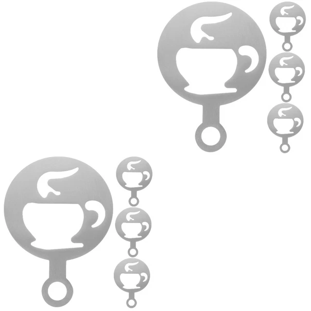 8 Stk Premium Griffdesign Wiederverwendbar DIY-Latte-Art-Werkzeuge Pro Hausbar