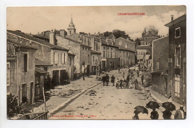 MUSHROOMS Meurthe et Moselle CPA 54 grocery store animated street