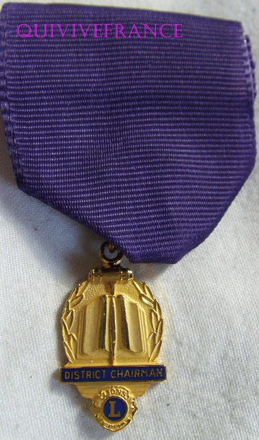 Insigne Lions Club - District Chairman - Médaille De Décoration