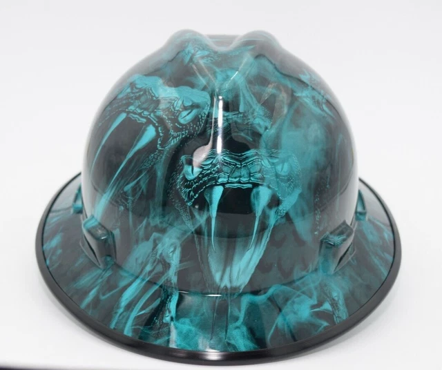 Made in USA MSA Wide Brim Hard Hat Hydro Dipped in Mile High Candy Venom  w/ BG