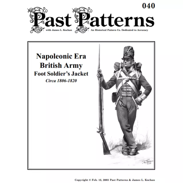 Past Patterns 0040 - Napoleonic Era British Army Jacket Pattern for 44" Chest 2