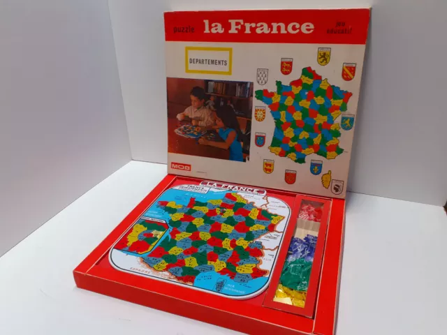 Ancienne Carte de France En Puzzle plastique Création MOB