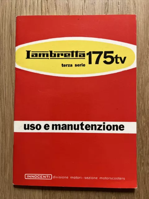 Libretto Moto Uso E Manutenzione LAMBRETTA 175tv Terza Serie INNOCENTI