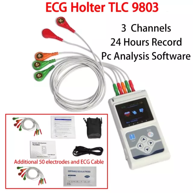 CONTEC TLC 9803 Dynamic ECG Monitor System 24 Hours Recorder ECG Holter