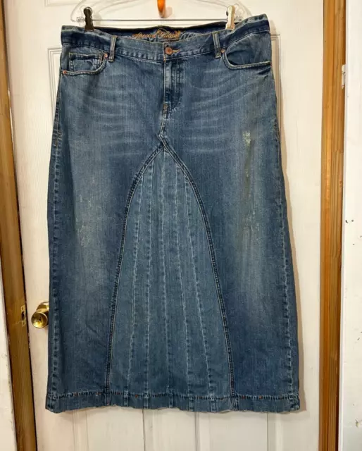 Old Navy Special Edition Long Blue Denim Jean Skirt. Sz 16 Western