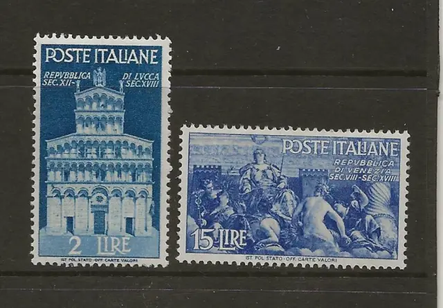 ITALY 1946 MNH VENICE by VERONESE & CHURCH MICHEL LUCCA - SC 479 & 484 - E99