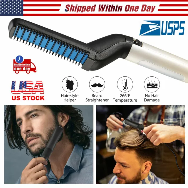 Beard Hair Straightener Quick Straightening Heat Comb Electric Hair Styling Men