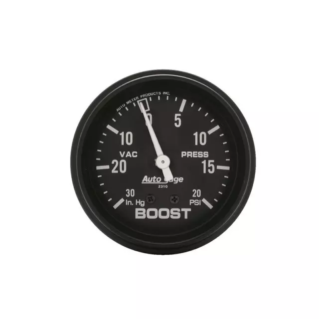 Auto Meter Boost/Vacuum Gauge 2310; Auto Gage 30 inHg to 20 psi 2-5/8 Mechanical
