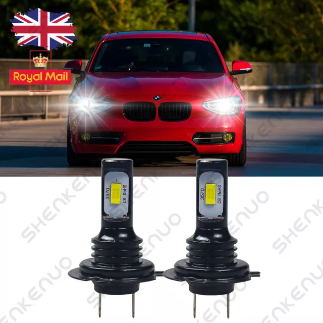 FOR BMW 1 Series F20 F21- Pair Xenon White H7 Low Beam LED Headlights Kit 6000k