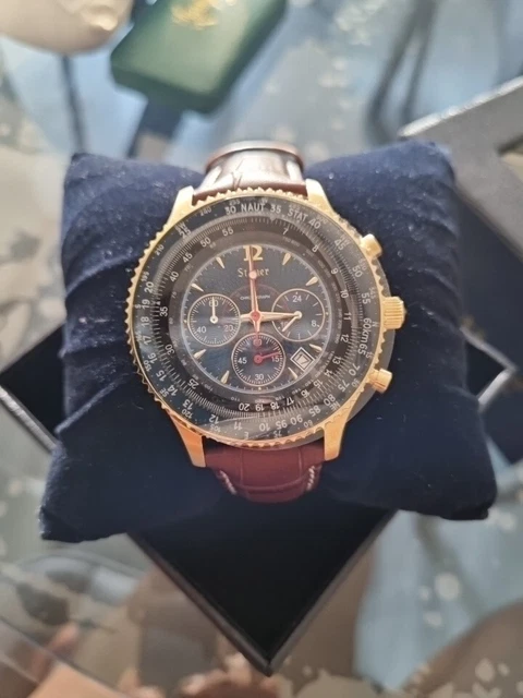 STAUER FLYBOY BLUE Designer Watch Chronograph Mode Luminous Hands Battery 189.99 PicClick UK