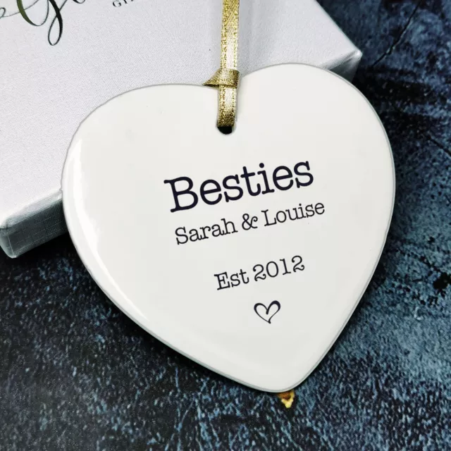 Personalised Friendship Plaque Gift for Him Her Best Friend Heart Birthday Card