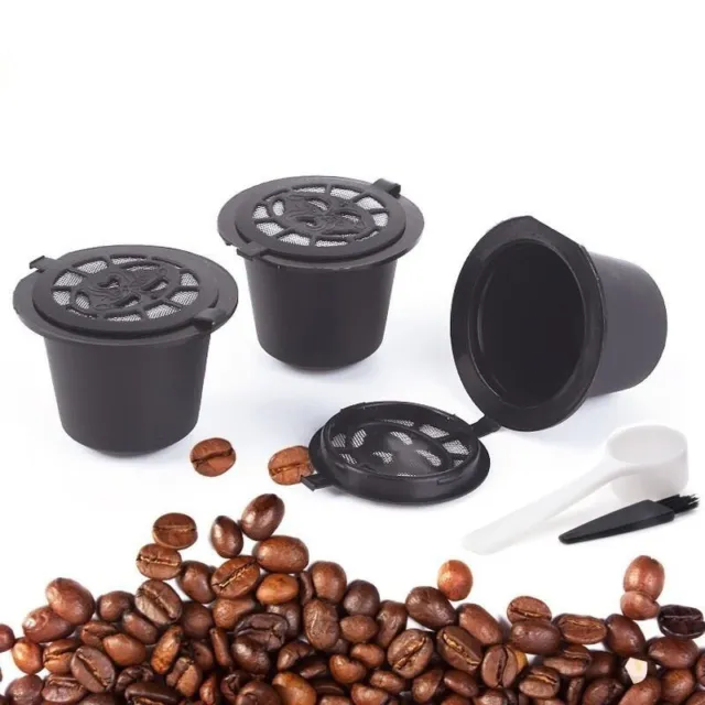 Neueste Kaffeekapseln Filter Tragbar Pods + Löffel Wiederverwendbar 5 Stück