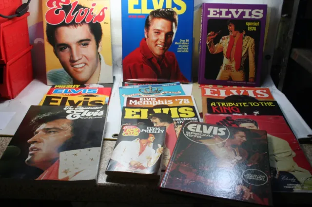 Vintage Collection of 17 Elvis Presley Books And Magazines