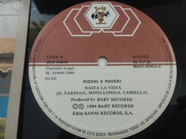 RICCHI E POVERI Hasta la Vista Acapulco 1984 Maxi LP Vinilo 12