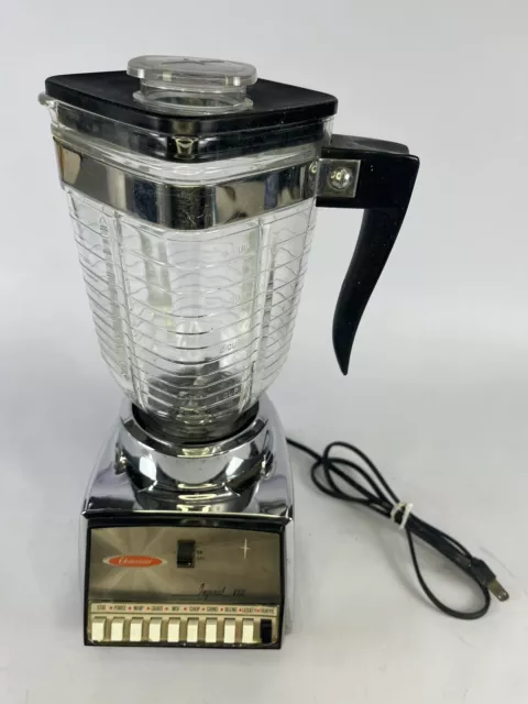 Vintage Osterizer Imperial VIII Blender Chrome 8 Speed Model 641 Glass Jar Works