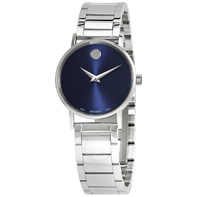 Movado Swiss Women's 28mm Slim Bracelet Blue Museum Dial Watch