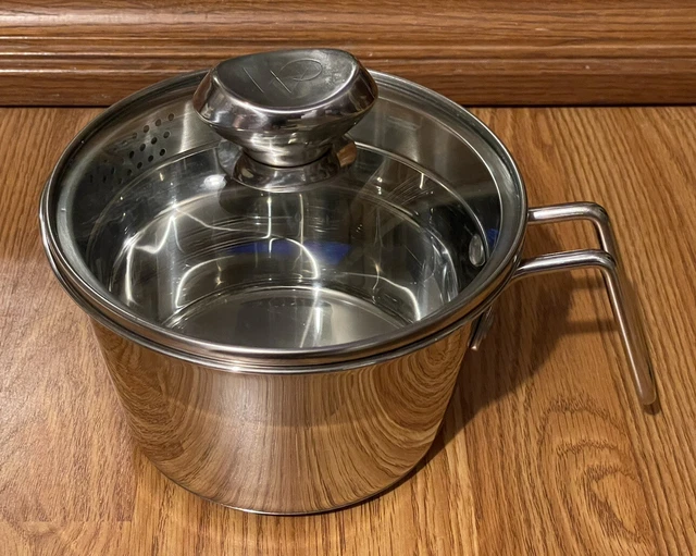 Olla Wolfgang Puck 1,5 cuartos de galón y revuelta con tapa acero inoxidable EXCELENTE