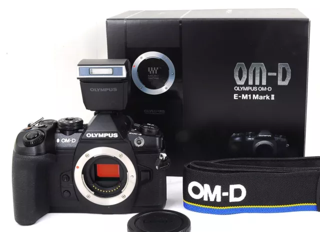 Olympus OM-D E-M1 Mark II [Mint in Box]  20.4MP Digital Black With Flash