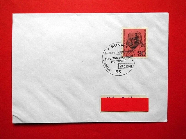 Brief Ersttagsbrief BRD 1970 Geburtstag Fr. Hölderlin Mi. Nr. 618 FDC-Stempel