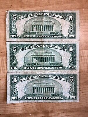 1953 Series Five Dollar Silver Certificate - One Note Per Purchase Average Cert 3