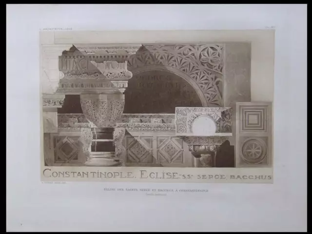 Istanbul, Eglise Des Saints Serge Et Bacchus - 1909 - Planche Architecture