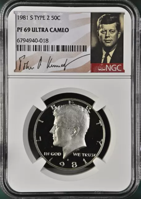 1981 S Type 2 Proof 50c Kennedy Half Dollar NGC PF69 Ultra Cameo