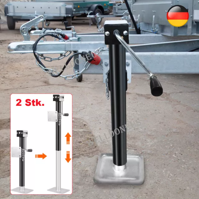 2x Ausdrehstütze klappbar 2300kg Abstellstütze 570-950mm Stützfuß Anhänger Stahl