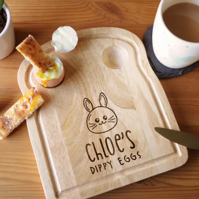 Personalised Engraved Egg Toast Board for Dippy Eggs & Soldiers Gift for Kids