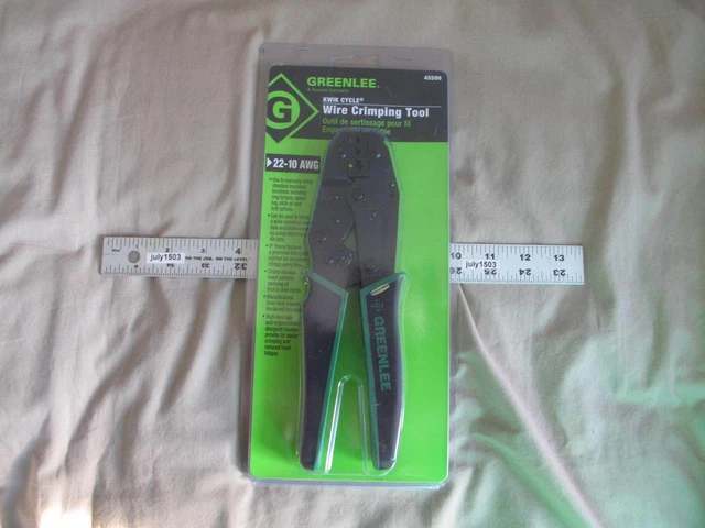 (1) NEW Greenlee Kwik Cycle Wire Ratchet Crimper 22-10 AWG #45500