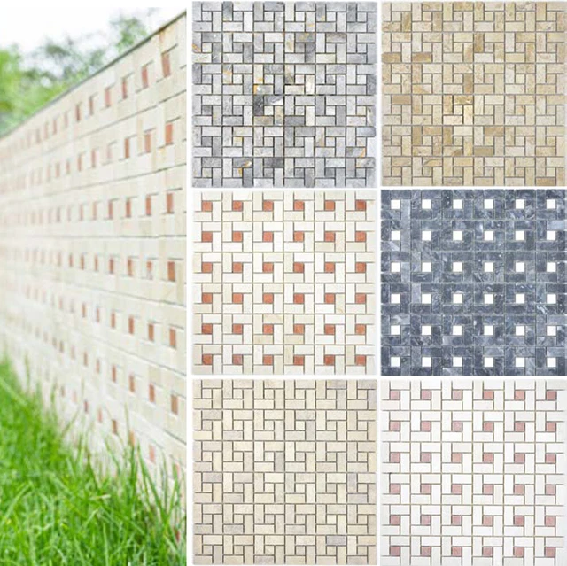 Mosaïque De Sol En Marbre Naturel - Carrelage Effet Pierre Brisée, Style Méditerranéen