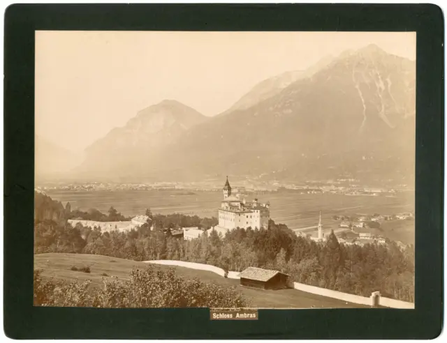 Autriche, Österreich, Innsbruck, schloss Ambras  Vintage albumen print Tirag