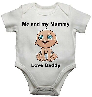 Personalised Baby Vest Bodysuit Grow Me Mummy Love Daddy Toddler Newborn Gift