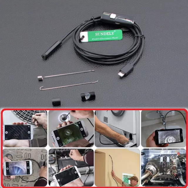 Waterproof 6LED USB Android Endoscope Borescope Snake Inspection Camera Scope 2
