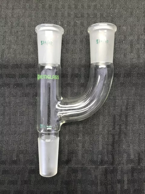 Chemglass Glass 24/40 Claisen 3-Way Vertical Distillation Adapter CG-1020-01