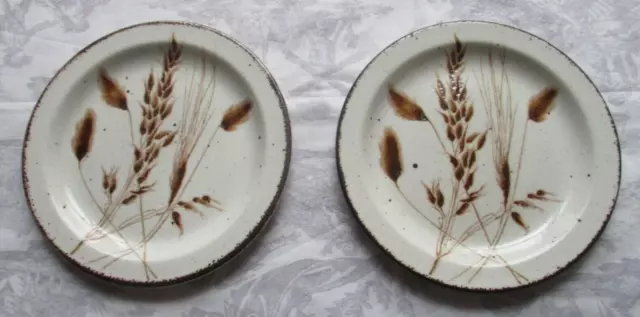 2 Unused Vintage Midwinter Stonehenge Wild Oats Side Plates ~ 17.5cm Diameter