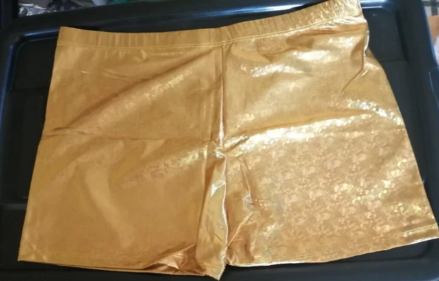 Nuovo Shinny Oro Lame Stretchy Taglia M