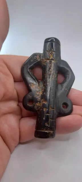 Chinese OLD Hongshan Stone / Jade Hand  Carved Amulet / pendant