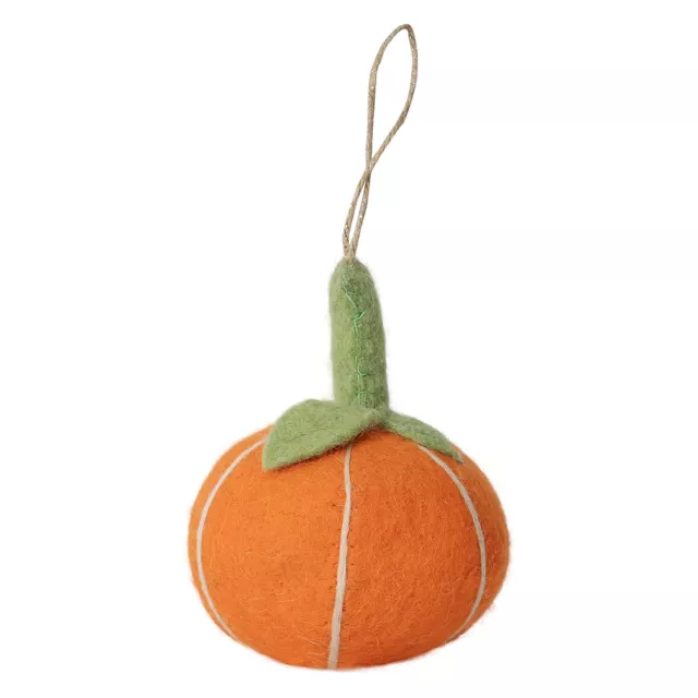 Handmade Premium Wool Felt Hanging Single Pumpkin Needle Felted Ornament