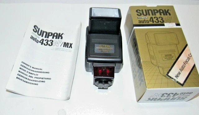 Sunpak Auto 433AF Electronic Flash - Used and Reliable Shoe Mount Flash for Cano