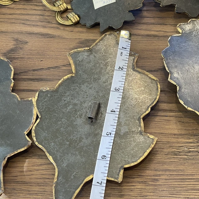 Curtain Drapery Tie Backs Pressed Brass Floral Designs Lot Antique 11