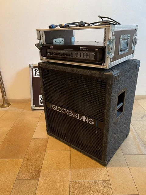 Bassanlage Glockenklang Take Five 4 Ohms + Ampeg SVT-3PRO + Rack