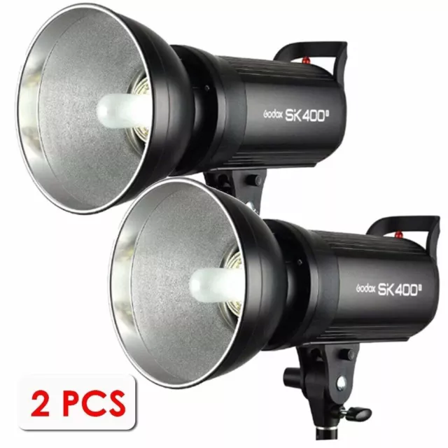 2X Set Godox SK400II 400Ws Photo Studio Strobe Flash Monolight Light Bowens Head