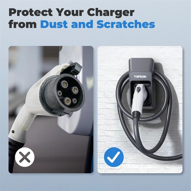 TOPDON EV Charger Holder EV Charger Nozzle Holster Dock for SAE J1772 Plug High