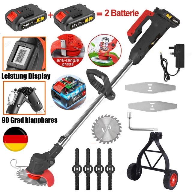 Decespugliatore A Batteria 21V 3-in-1 - Con 2 Batterie 2Ah, Lama Metallo E Asta Telescopica, Verde - Foto 7